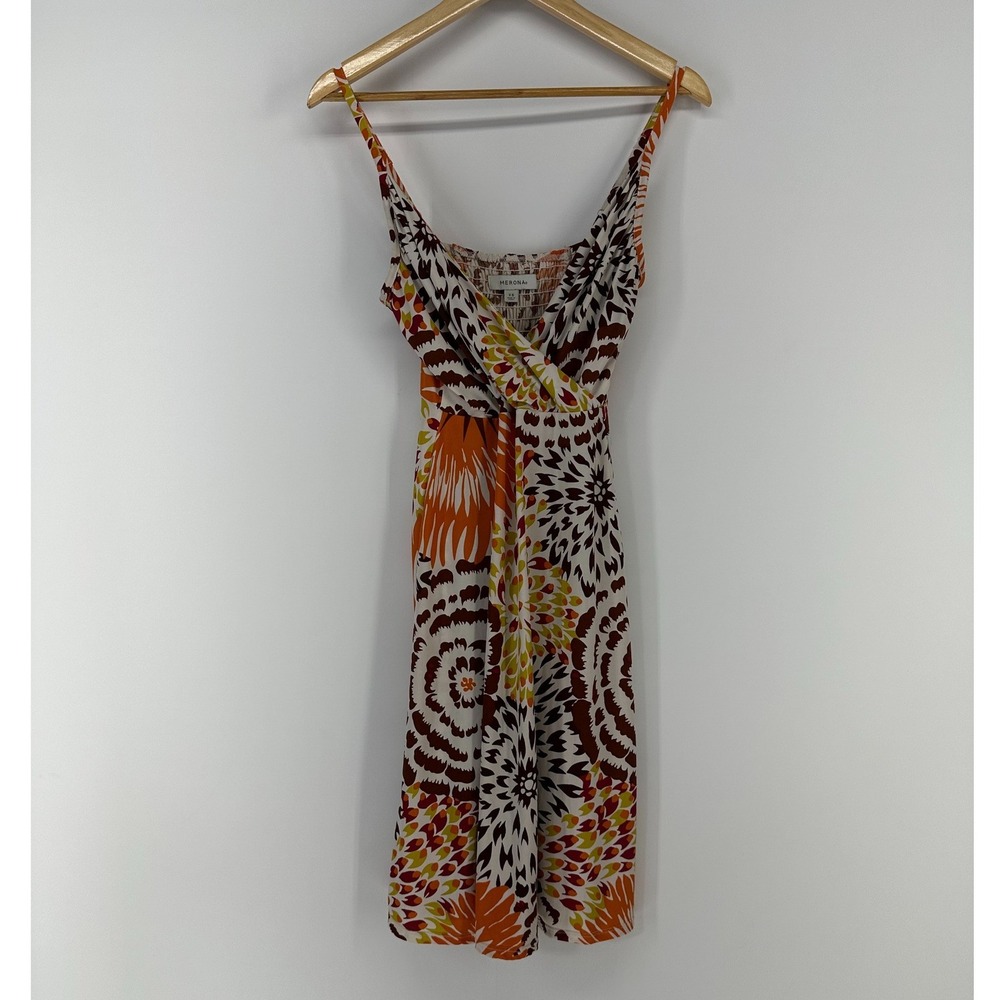 Merona Sun Dress Womens XS Multicolor Abstract Floral Boho Summer Sleeveless 70s